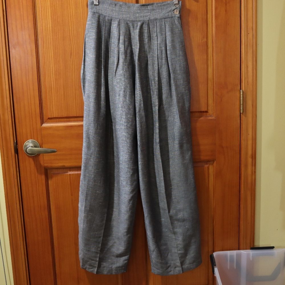 Alice Berry Vintage High Wasted Wide Leg Subtle Rainbow Corporate Goth Pants 28 - Picture 2 of 13